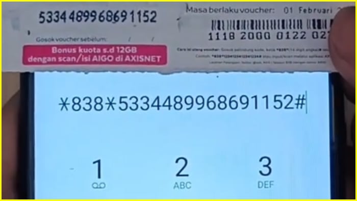 cara mengisi voucher axis melalui sms