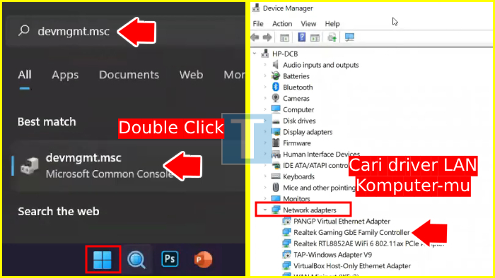 cek driver LAN saat Internet tidak bisa connect di PC