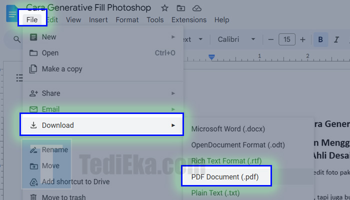 google docs file - download - pdf