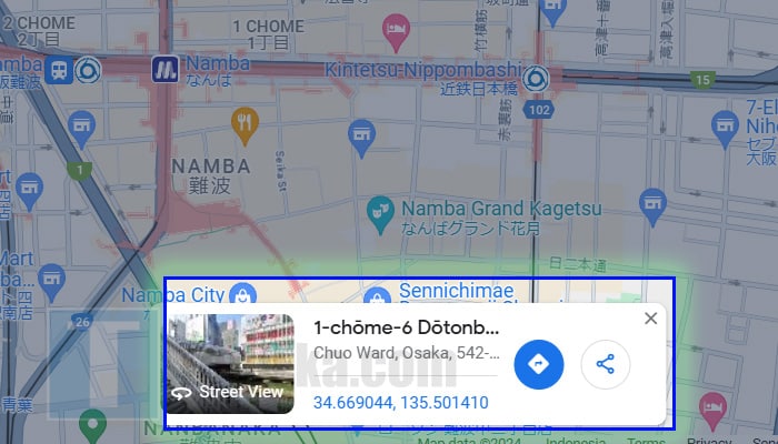 google maps klik kordinat