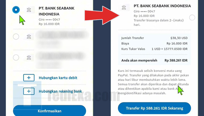 paypal transfer dana seabank