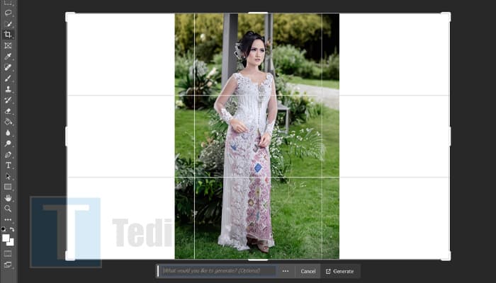 photoshop crop tarik dan perluas gambar generative expand