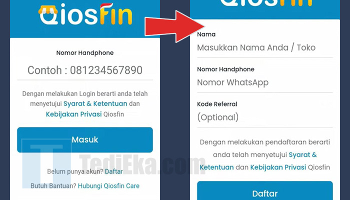 qiospin daftar