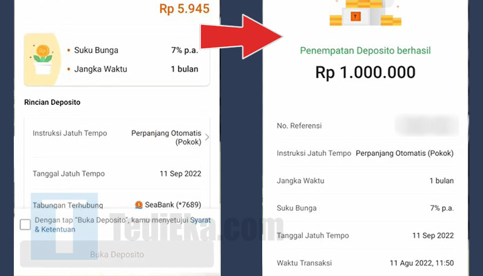 seabank konfirmasi setujui syarat dan ketentuan deposito - berhasil