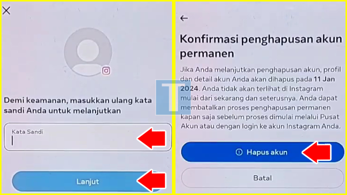 Bagaimana cara menghapus akun Instagram saya tanpa kata sandi atau email?