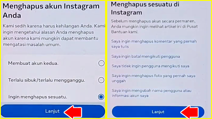 Bagaimana cara menghapus akun lama di IG?