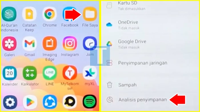 Membuka File Manager Memulai Analisis Penyimpanan