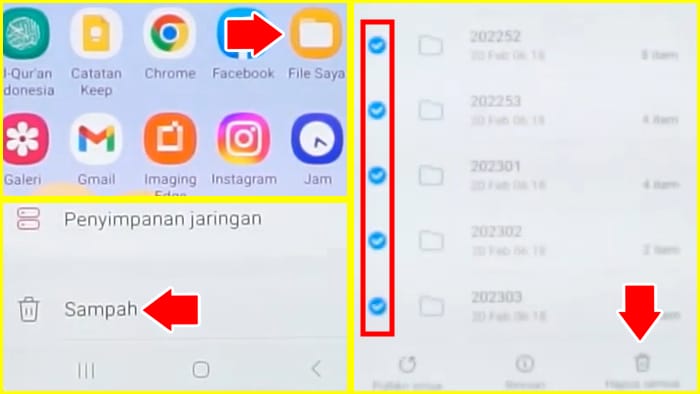 Menghapus Sampah di File Manager