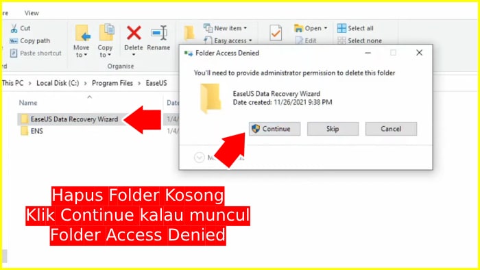 Menghapus Sisa File Folder Kosong Aplikasi