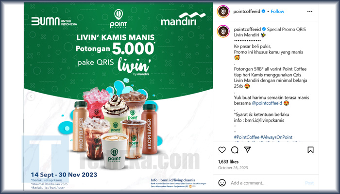 Promo Livin Mandiri Point Coffee