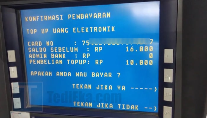 atm bni konfirmasi pembayaran top up uang elektronik