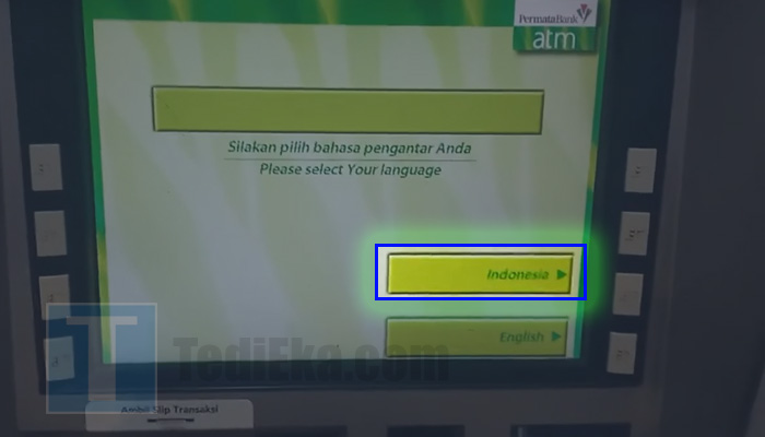 atm permata pilih bahasa indonesia