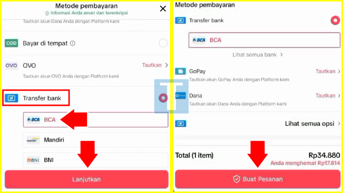 cara bayar tiktok shop lewat m banking bca