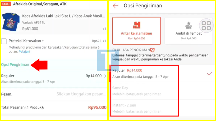 cara memilih jasa pengiriman di shopee untuk penjual