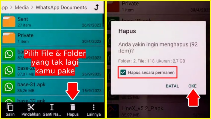 cara menghapus data wa tanpa menghilangkan chat