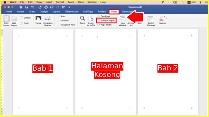 cara menghapus halaman kosong di word mac