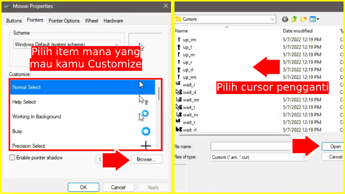 cara mengubah cursor menjadi unik