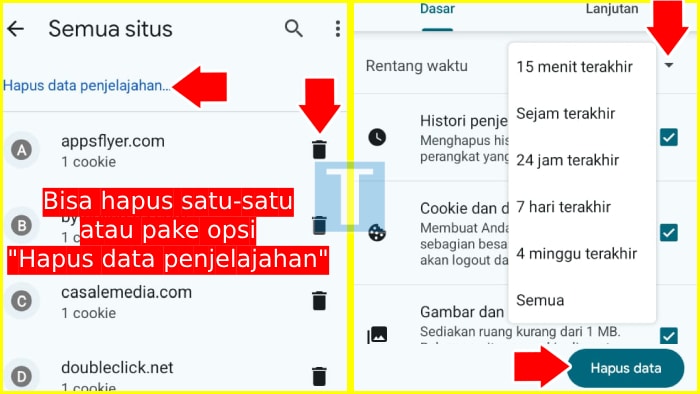 hapus data situs berbahaya dari histori chrome