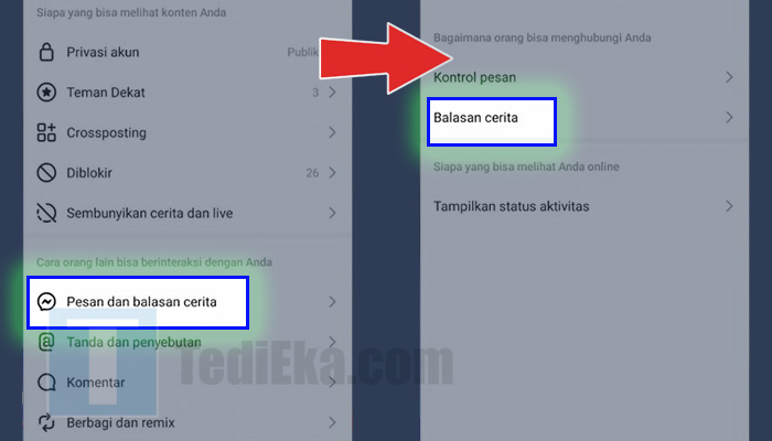 instagram pesan dan balasan cerita