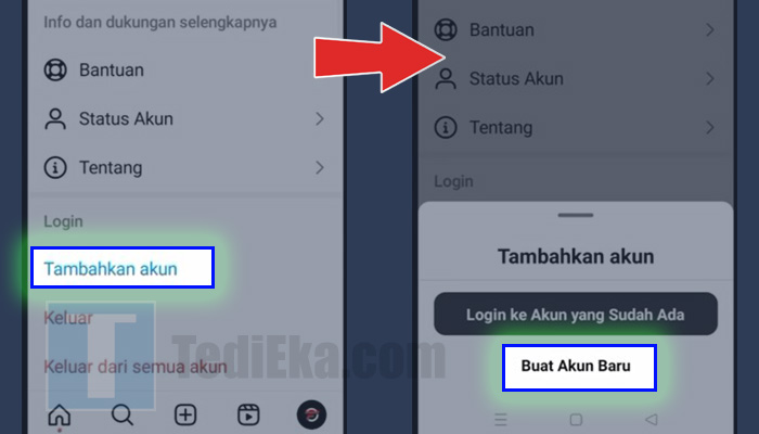 instagram tambahkan akun - buat akun baru