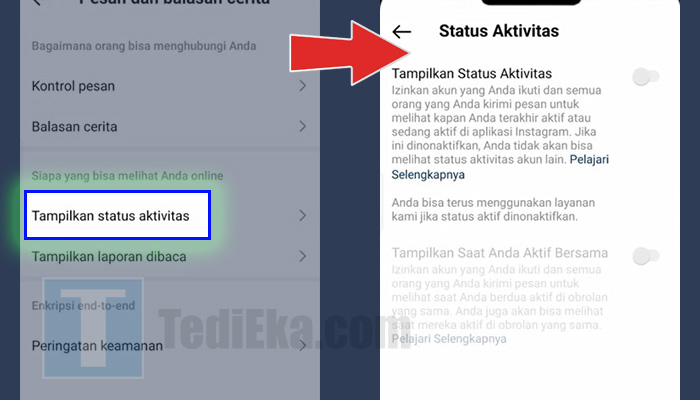 instagram tampilkan status aktivitas - status aktivitas