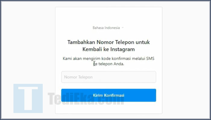 instagram.com tambahkan nomor telepon