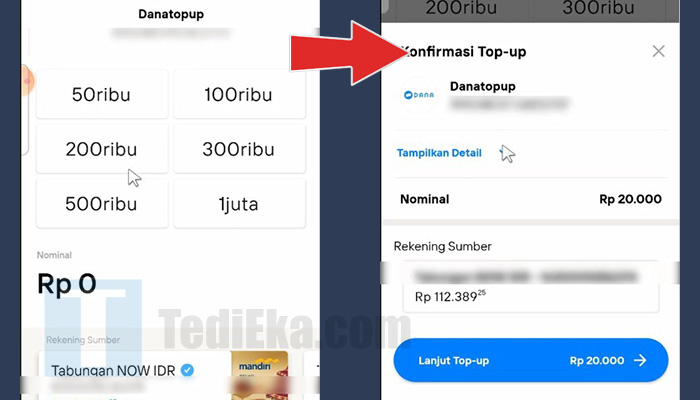 livin by mandiri nominal jumlah - konfirmasi top up dana