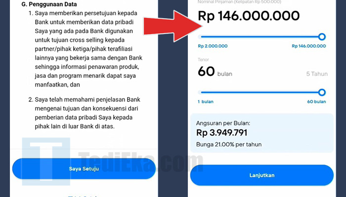 livin mandiri pinjaman serbaguna syarat dan ketentuan - nominal pinjaman, tenor, dan angsuran per bulan