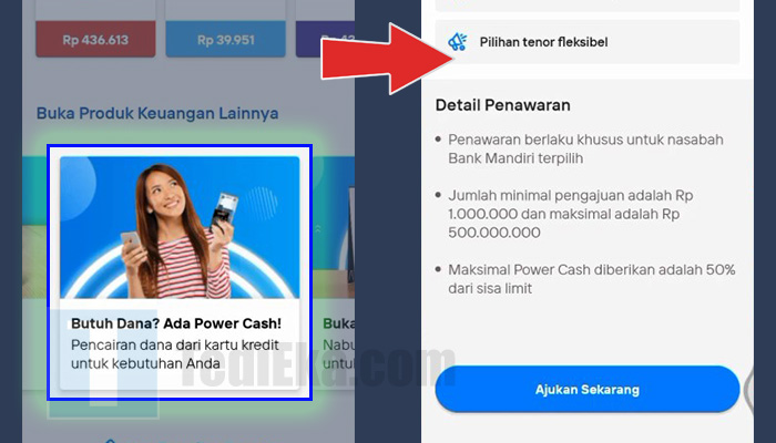 livin mandiri power cash - informasi dan isi pengajuan