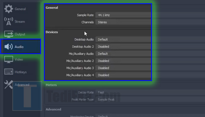 obs settings audio