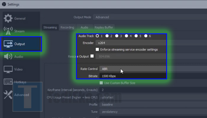 obs settings output