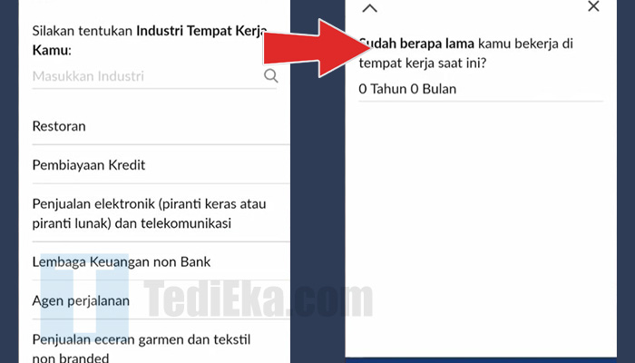 permatamobile x kta industri tempat kerja - lama kerja