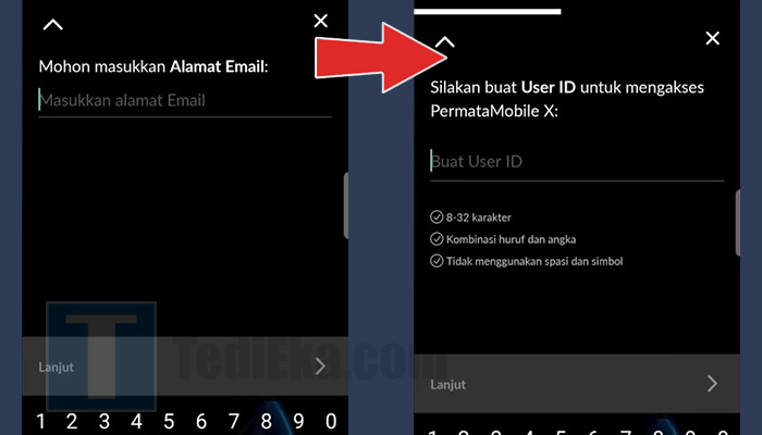 permatamobile x masukkan alamat email - buat user id