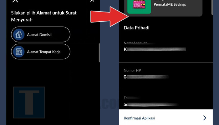 permatamobile x pilih alamat untuk surat menyurat - konfirmasi data pribadi