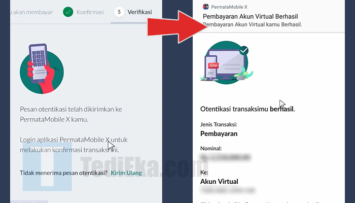 permatanet transfer dana otentikasi permatamobile x - berhasil