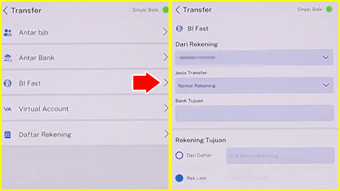 Cara Transfer Bank BJB ke Bank Central Asia Lewat Menu BI Fast