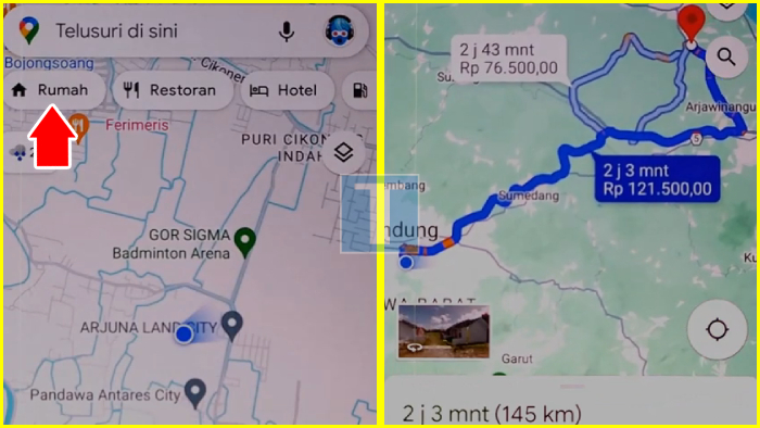 Menggunakan Alamat Rumah Kita yang Ada di Google Maps