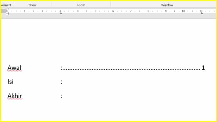 cara buat titik titik di Microsoft Word