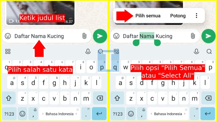 cara membuat list di grup whatsapp