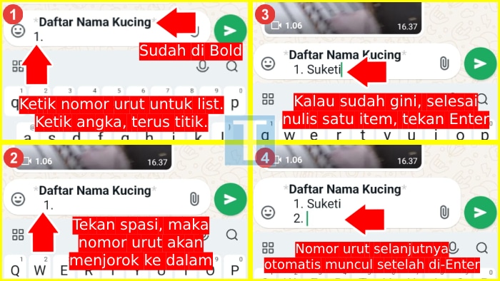 cara membuat list di wa otomatis