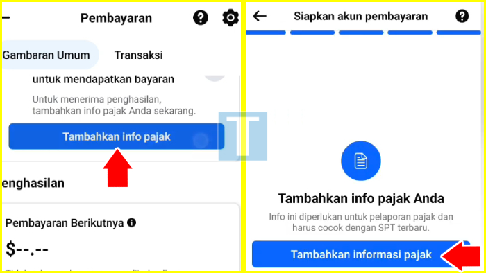 cara mengisi info pajak di facebook