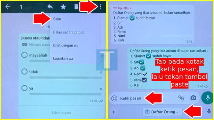 cara mengisi list absen di grup wa