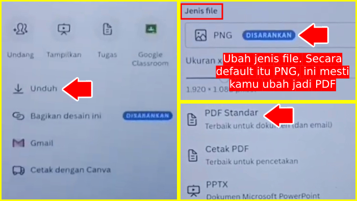 cara menyimpan canva ke pdf di hp