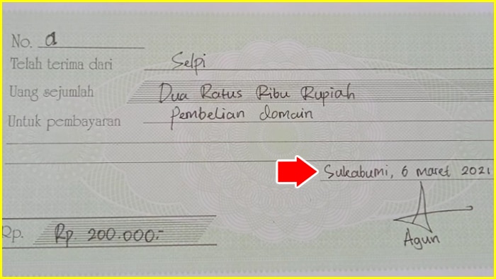 contoh penulisan kwitansi pinjaman uang