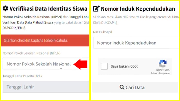 Kekurangan Cek NISN Dengan NIK