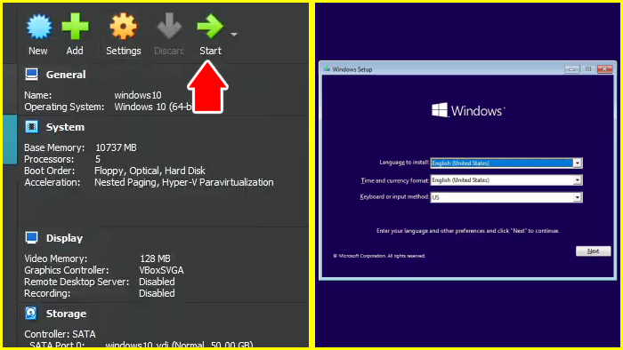 cara pasang windows 10 di virtualbox