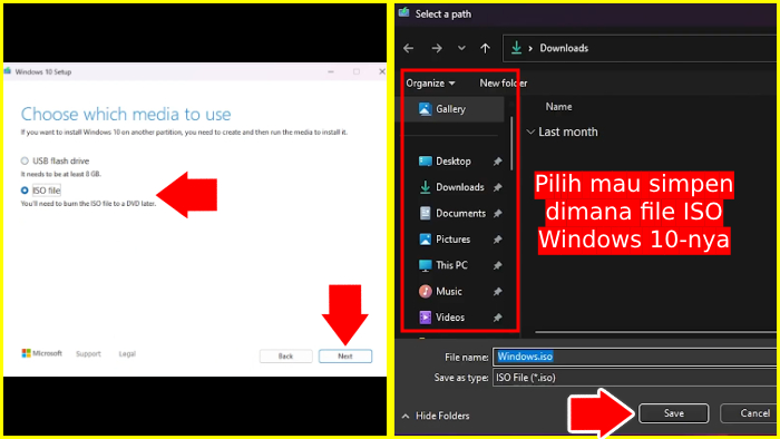 simpan file iso windows 10 untuk instalasi