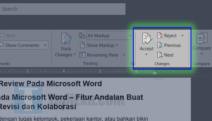 microsoft word review Accept and Reject Changes