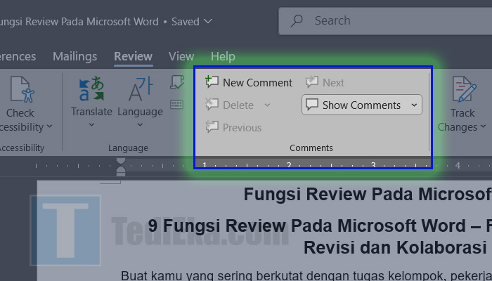 microsoft word review comments