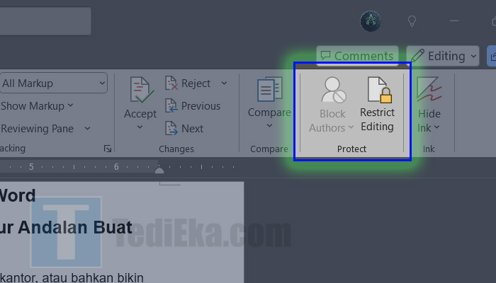 microsoft word review restrict editing